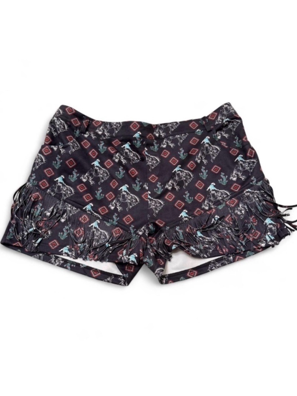 Sterling Kreek Bronc Desert Shorts Women’s 2X Fringe Aztec Cowgirl Rodeo Western